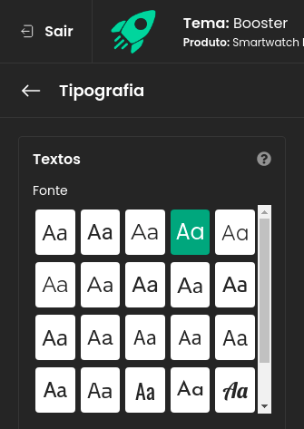 Editor de temas - cores